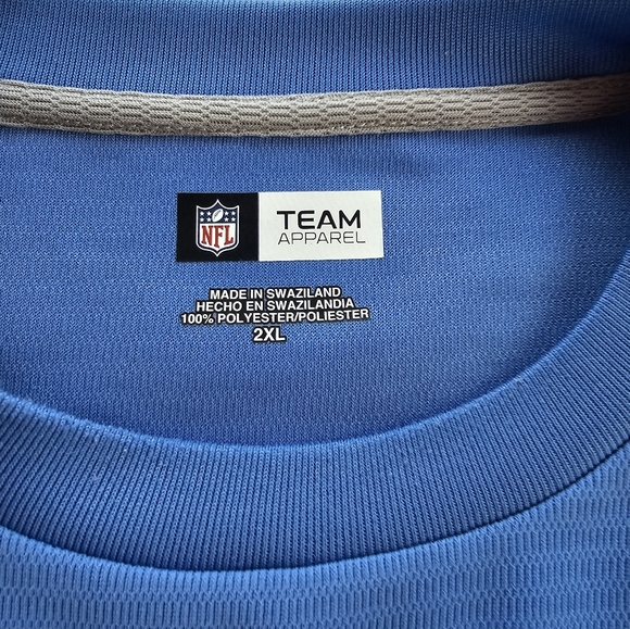 NFL Team Apparel Detroit Lions Mens 2XL Blue & Gray Long Sleeve Shirt Football - Picture 3 of 8